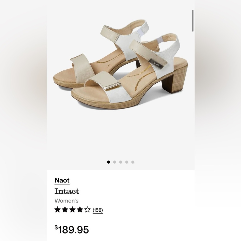 NAOT Women’s Sandals Podiatrist Approved White, Beige, Gold-Size 41-US 10 - Picture 2 of 11